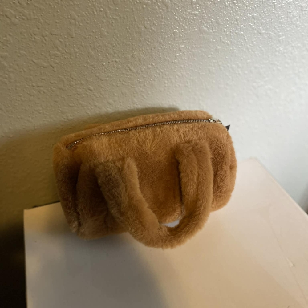 Fuzzy Tan Handbag